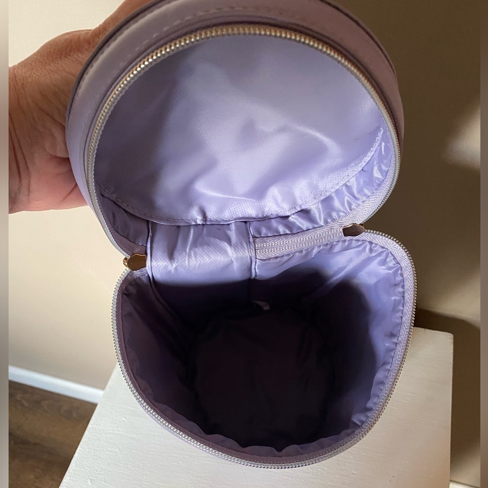 MONAT lavender cosmetics bag travel toiletries makeup purple NWOT cylindrical - Picture 11 of 15